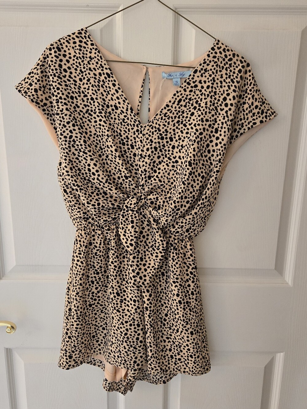 She + Sky Spotted Print Romper Small